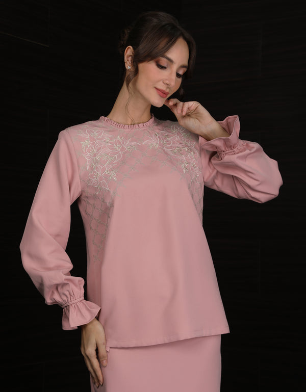 BAJU KURUNG KEDAH OVIDIA (DUSTY PINK)